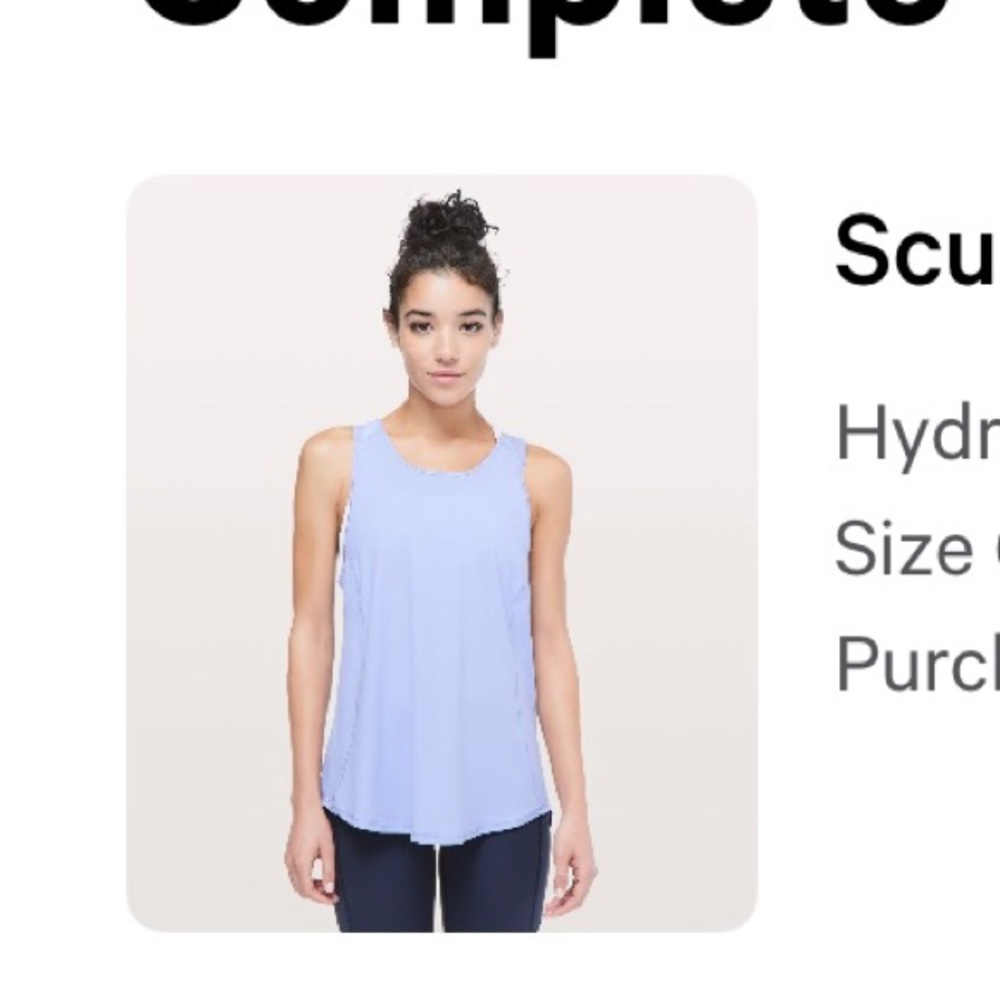 Lululemon Sculpt Tank top *Tie Back in Hydrangea Blue